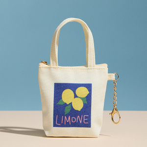 Limone Print Canvas Mini Bag Charm Multi