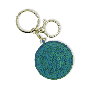 3D Printed Fidget Clicker Cookie Keychain Blue Green