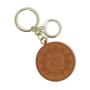3D Printed Fidget Clicker Cookie Keychain Brown