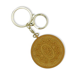 3D Printed Fidget Clicker Cookie Keychain Gold