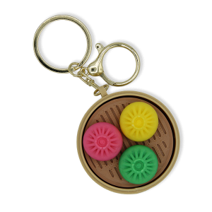 3D Printed Fidget Clicker Dumpling Trio Keychain Tan