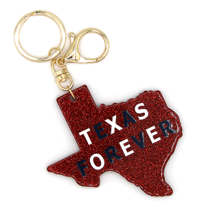 Texas Forever Red Keychain Bag Charm