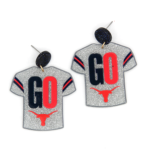 Gameday GO Jersey Glitter Resin Multi Color Earrings