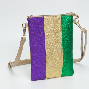 Mardi Gras Glitter Crossbody Bag Gold