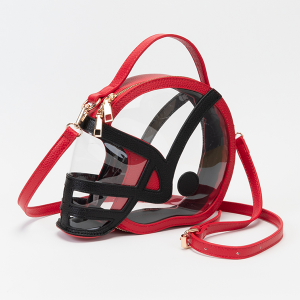 Clear Gameday Football Helmet Crossbody Red Black