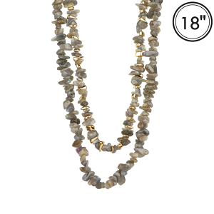 Plastic Bead Layered Gold Black Necklace