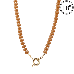 Marble Bead 7mm Gold Brown Necklace
