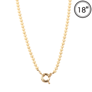 Marble Bead 5mm Gold Beige Necklace