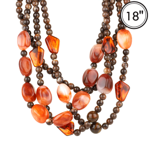 4 Layer Marble Bead Stone Tortoise Necklace