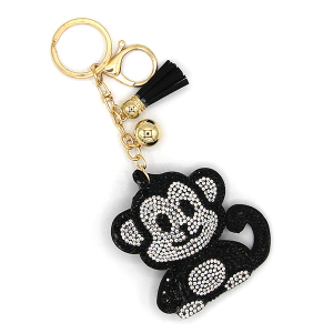 Rhinestone Monkey Keychain Bag Charm