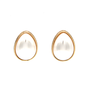 Pearl Teardrop Gold Earrings