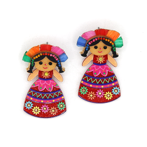Glitter Resin Lele Doll Earrings