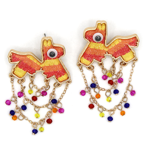 Glitter Resin Burro Pinata M1 Earrings