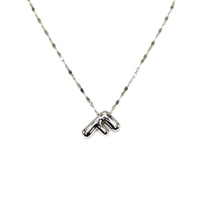 Solblanc White Gold Dipped Letter F white gold necklace