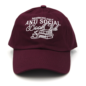 Members Only Anti Social Book Club Baseball Cap Burgundy