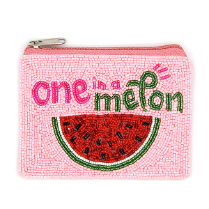 One In A Melon Seed Bead Coin Purse Pink