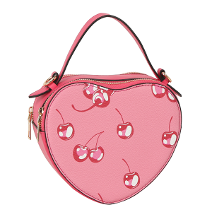 Heart Top Handle Satchel Fuchsia