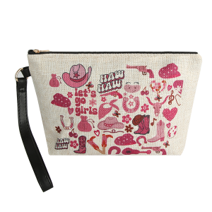 Canvas Western Clutch Lets Go Girls 