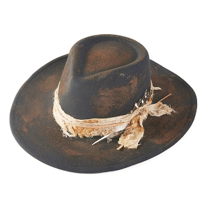 Rustic Cowgirl Fedora With Feather & Distressed Band MH0238 Black