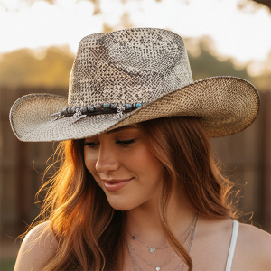 Vintage Cowboy Hat Western Charms Taupe Hat