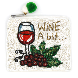 Wine A Bit Seed Bead Coin Purse