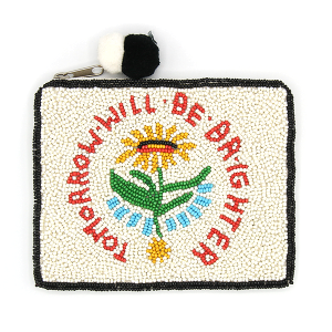 Tomorrow Will Be Brighter Seed Bead Coin Purse