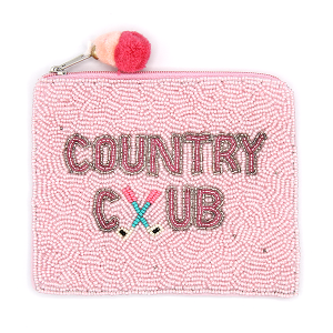 Country Club Seed Bead Coin Purse