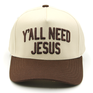 C.C Y'all Need Jesus Embroidered Trucker Cap Brown