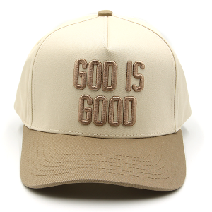 C.C God Is Good Embroidered Trucker Cap Beige