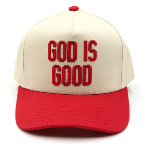 C.C God Is Good Embroidered Trucker Cap Red