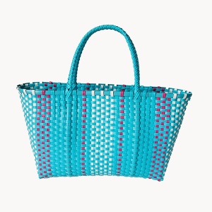 LUX FA0009 Basket Weave Tote Bag turquoise