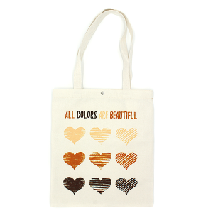 Book Bag All Colors Are Beautiful Hearts Tote