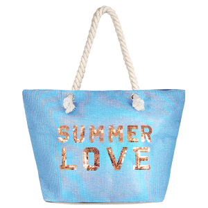 Summer Love Beach Tote Bag Blue