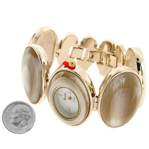 watch 143g 08 6476 oval gold beige