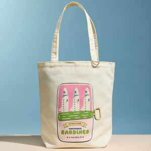 Portuguese Sardines Can Canvas Tote Bag Pink