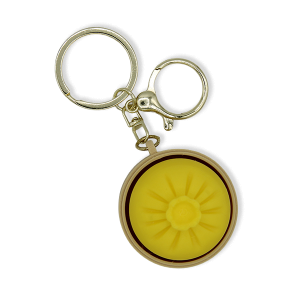 3D Printed Fidget Clicker Dumpling Keychain Yellow