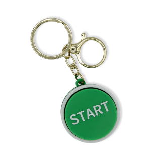 3D Printed Fidget Clicker Start Sign Keychain Green