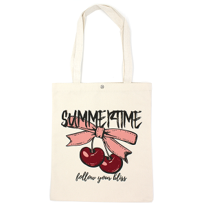 Book Bag Summer Time Follow Your Bliss Bow Cherries Tote