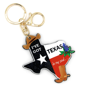 Texas Flag I've Got Texas In My Soul Keychain Bag Charm