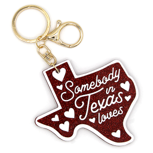 Texas Somebody In Texas Loves Red Keychain Bag Charm