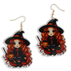 Halloween Redhead Witch Earrings