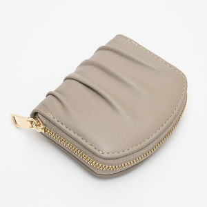 Toami TG10602 Leatherette Zipper Wallet Beige