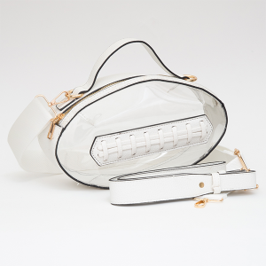 Gameday Football Crossbody Bag Clear White
