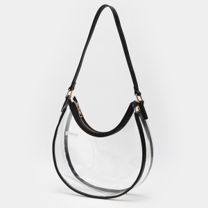 Clear Hobo Shoulder Bag Black