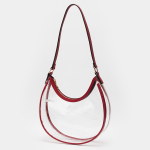 Clear Hobo Shoulder Bag Red