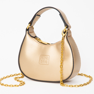 Leatherette Mini Hobo Bag Gold
