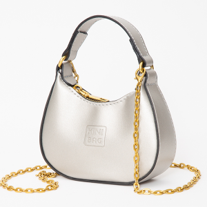 Leatherette Mini Hobo Bag Silver