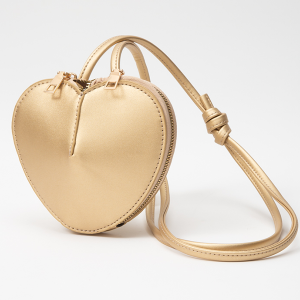 Heart Shape Zipper Crossbody Bag Gold
