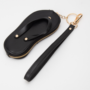Flip Flop Sandal Bag Charm Keychain Black