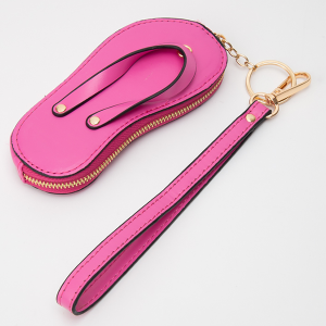 Flip Flop Sandal Bag Charm Keychain Fuchsia